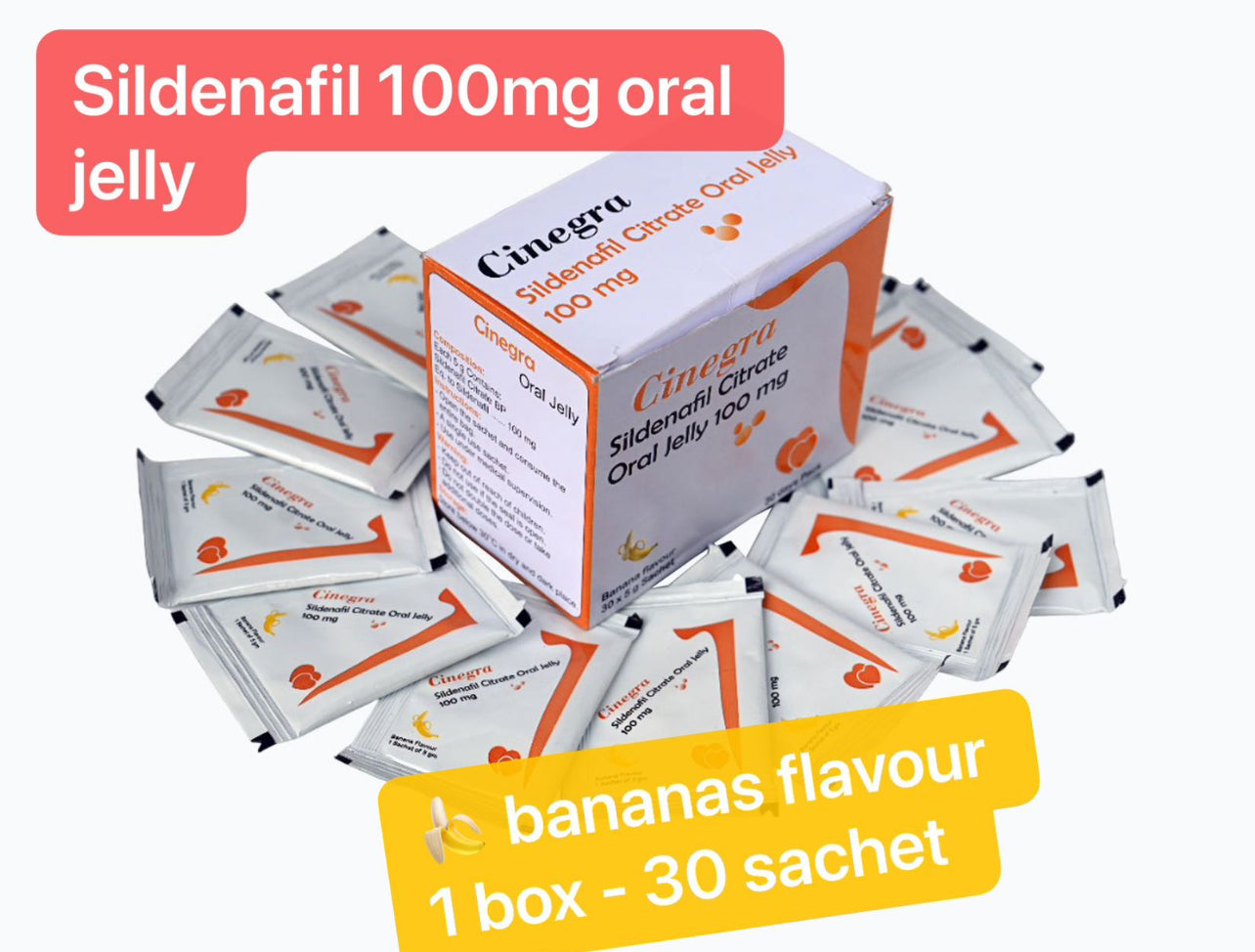 Cinegra Sidenafil Citrate Oral jelly 100 mg 30 bustine